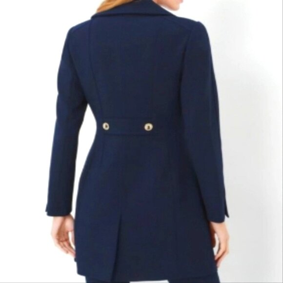 WHITE HOUSE BLACK MARKET *NEW* Femme Peacoat Officer Blue Sz Medium Gold Button - Picture 2 of 12